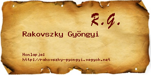 Rakovszky Gyöngyi névjegykártya