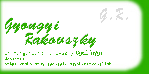 gyongyi rakovszky business card